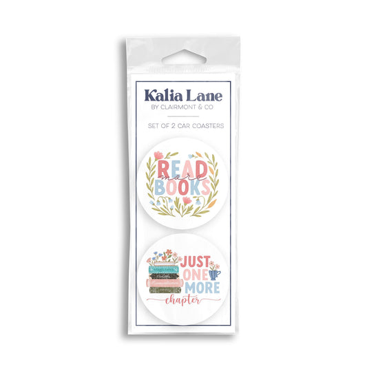 Car Coaster 2-Pack Kalia Lane-Pretty Little Chapters Read More & One More -0