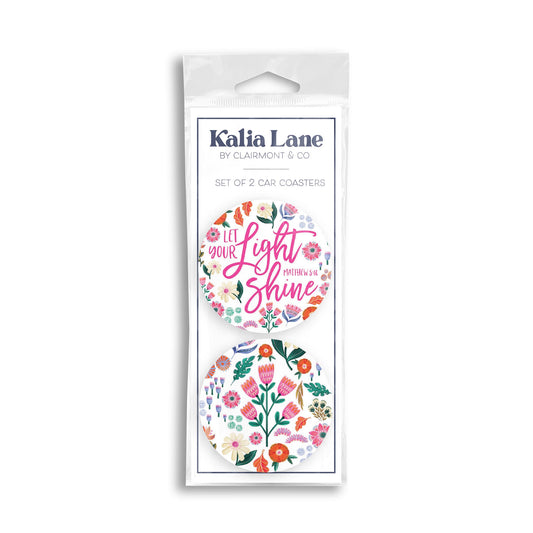 Car Coaster 2-Pack Kalia Lane-Radiant Hope Let Your Light Shine -0