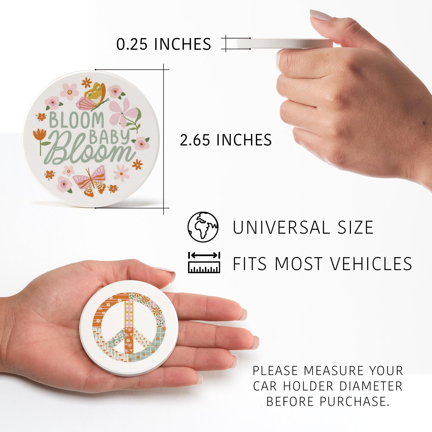 Car Coaster 2-Pack Kalia Lane-Spring Bloom Baby Bloom & Peace