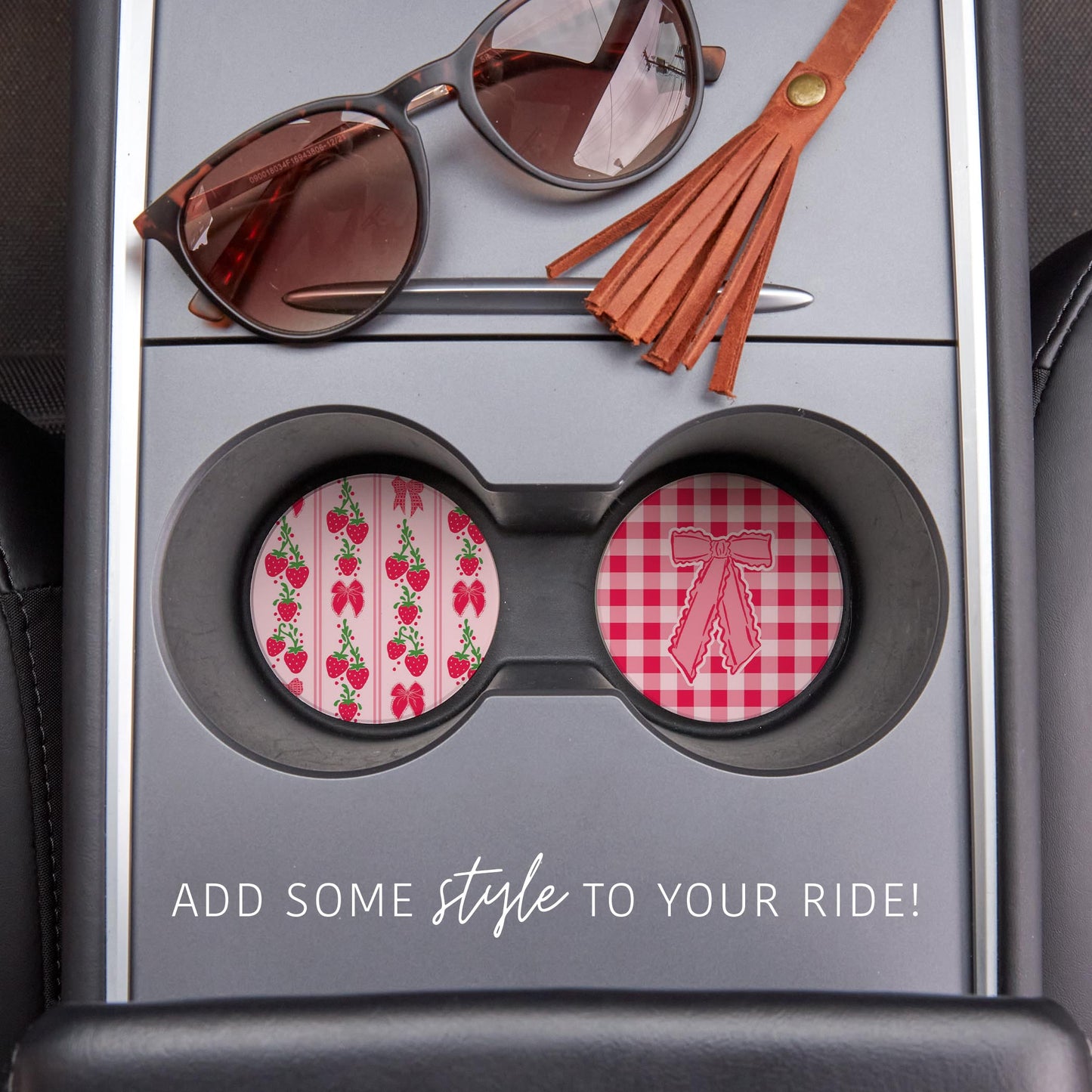 Car Coaster 2-Pack Kalia Lane-Strawberry Parlor -1