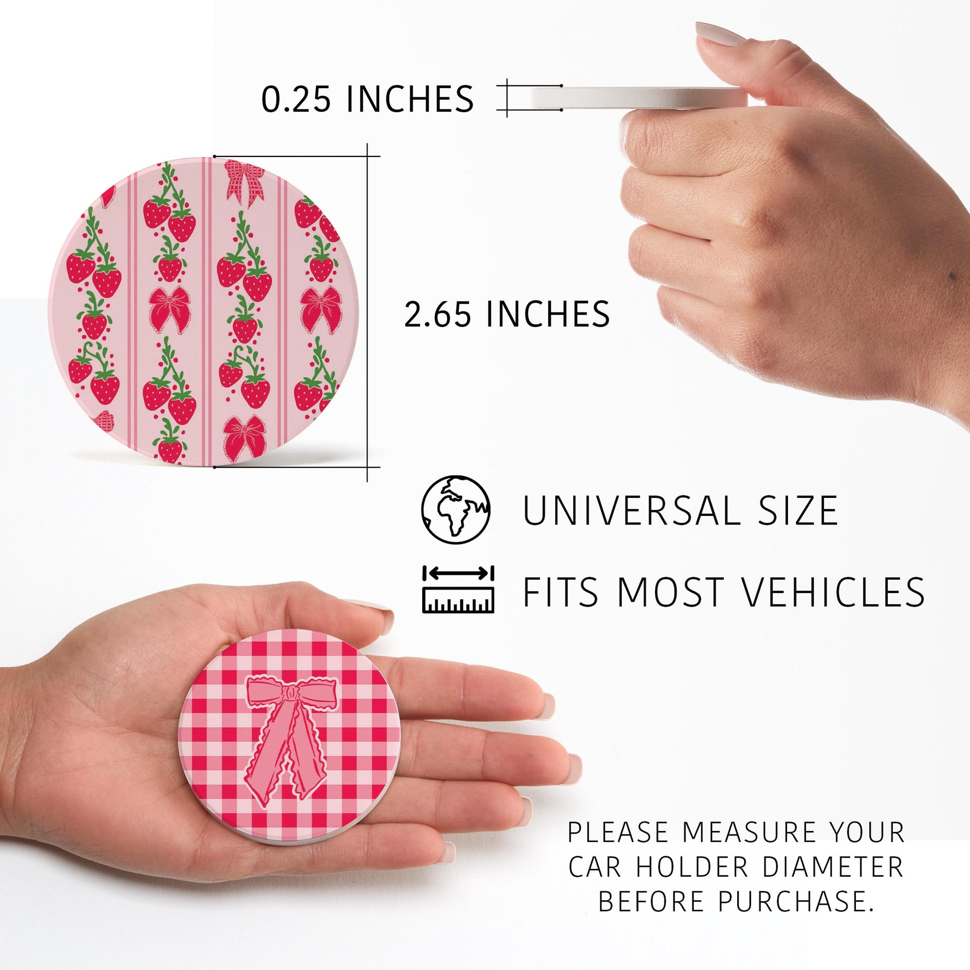 Car Coaster 2-Pack Kalia Lane-Strawberry Parlor -5