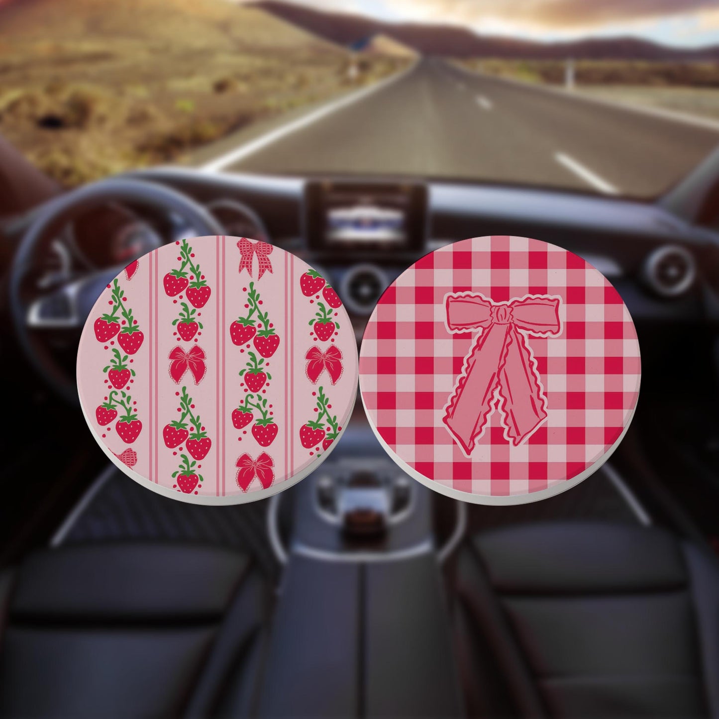 Car Coaster 2-Pack Kalia Lane-Strawberry Parlor -8