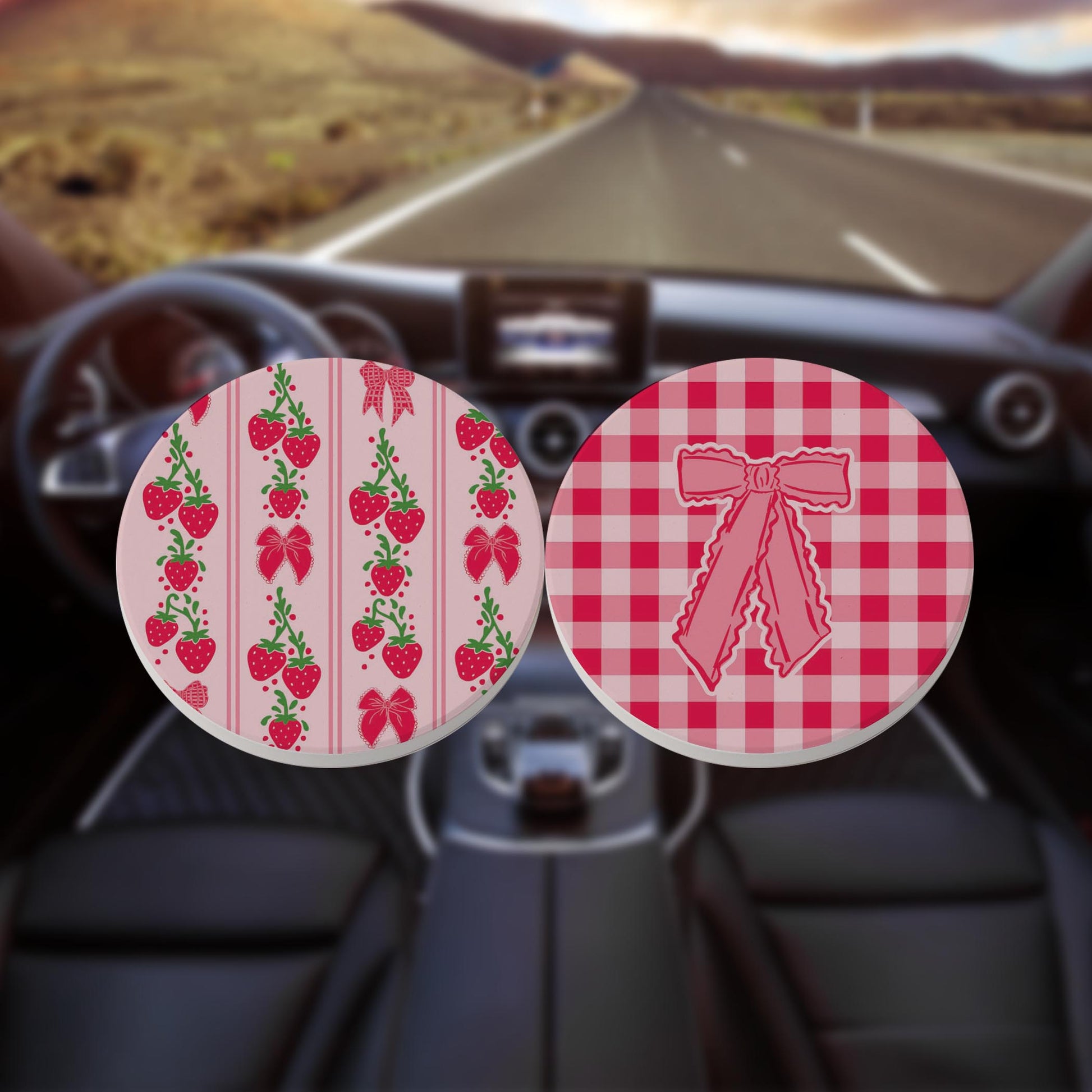 Car Coaster 2-Pack Kalia Lane-Strawberry Parlor -8