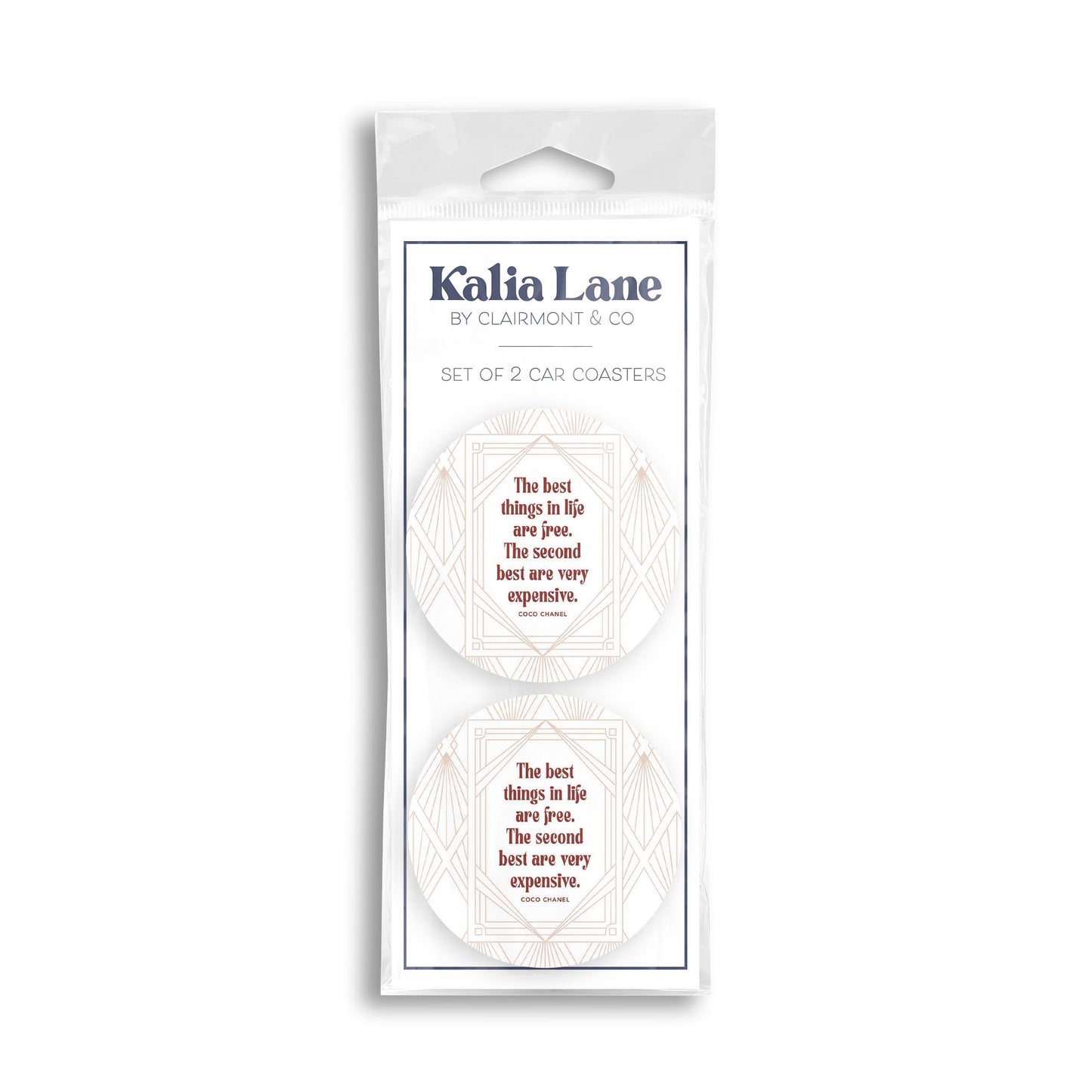 Car Coaster 2-Pack Kalia Lane-Art Deco The Best Things In life -0