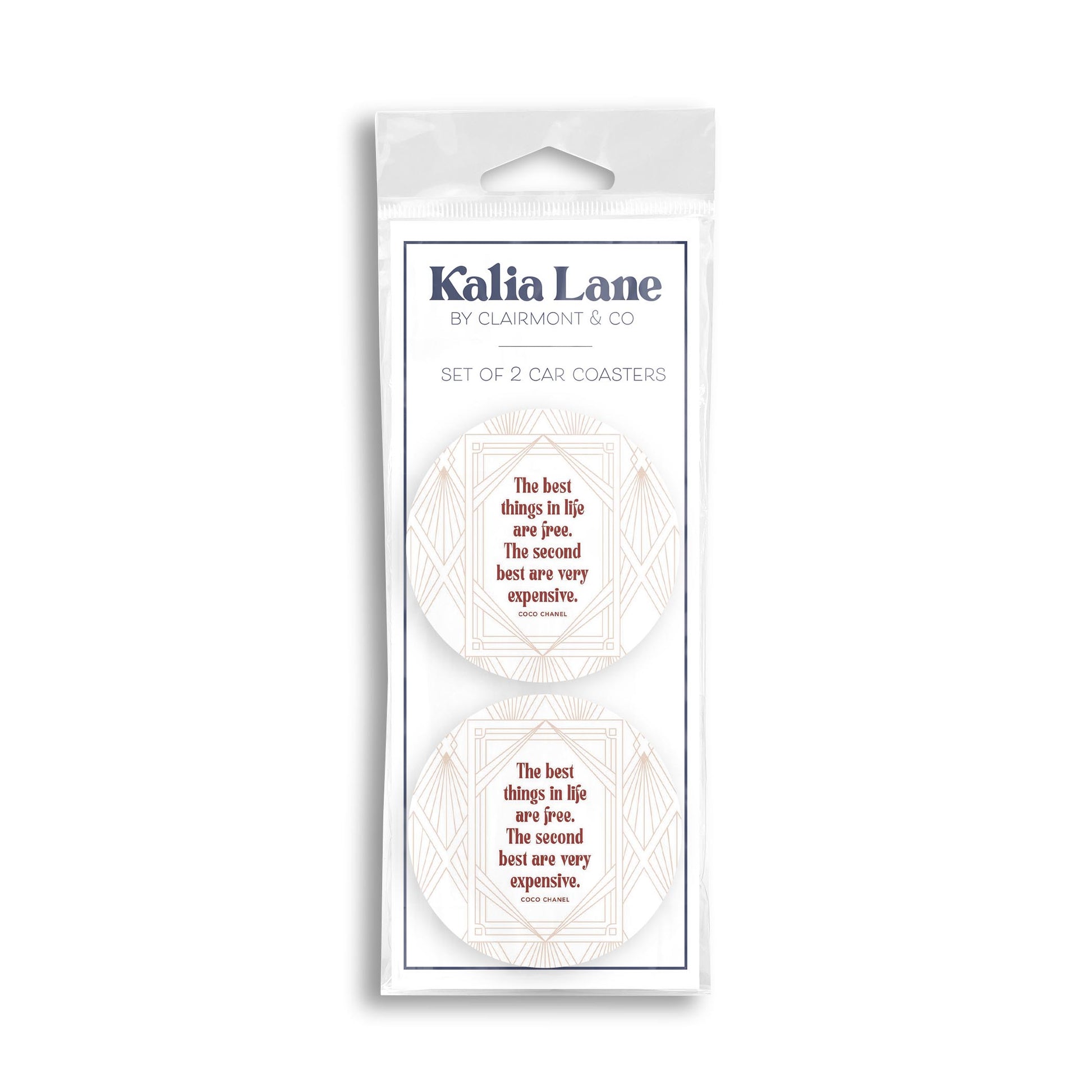Car Coaster 2-Pack Kalia Lane-Art Deco The Best Things In life -0