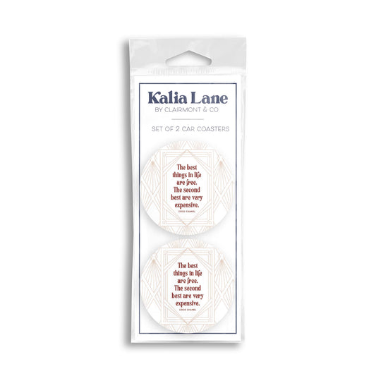 Car Coaster 2-Pack Kalia Lane-Art Deco The Best Things In life -0
