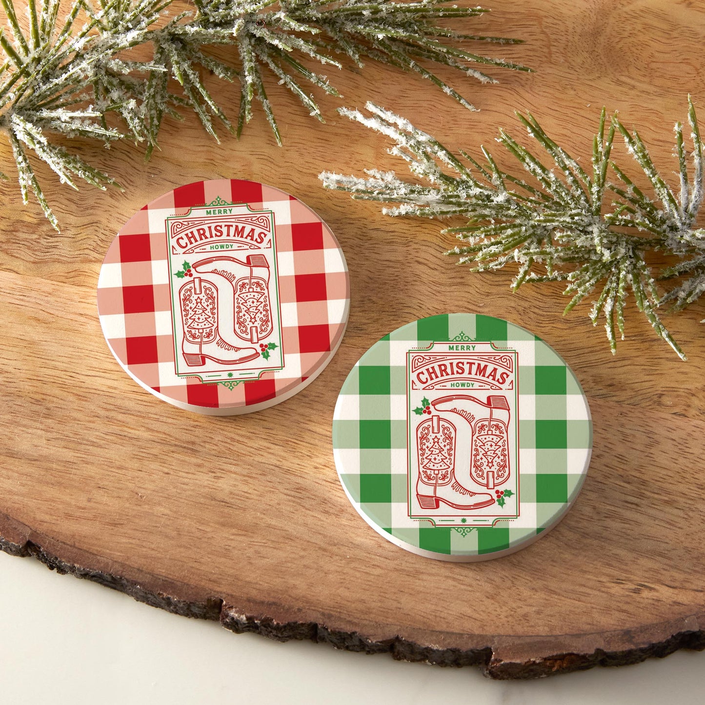 Car Coaster 2-Pack Kalia Lane-Western Christmas -6