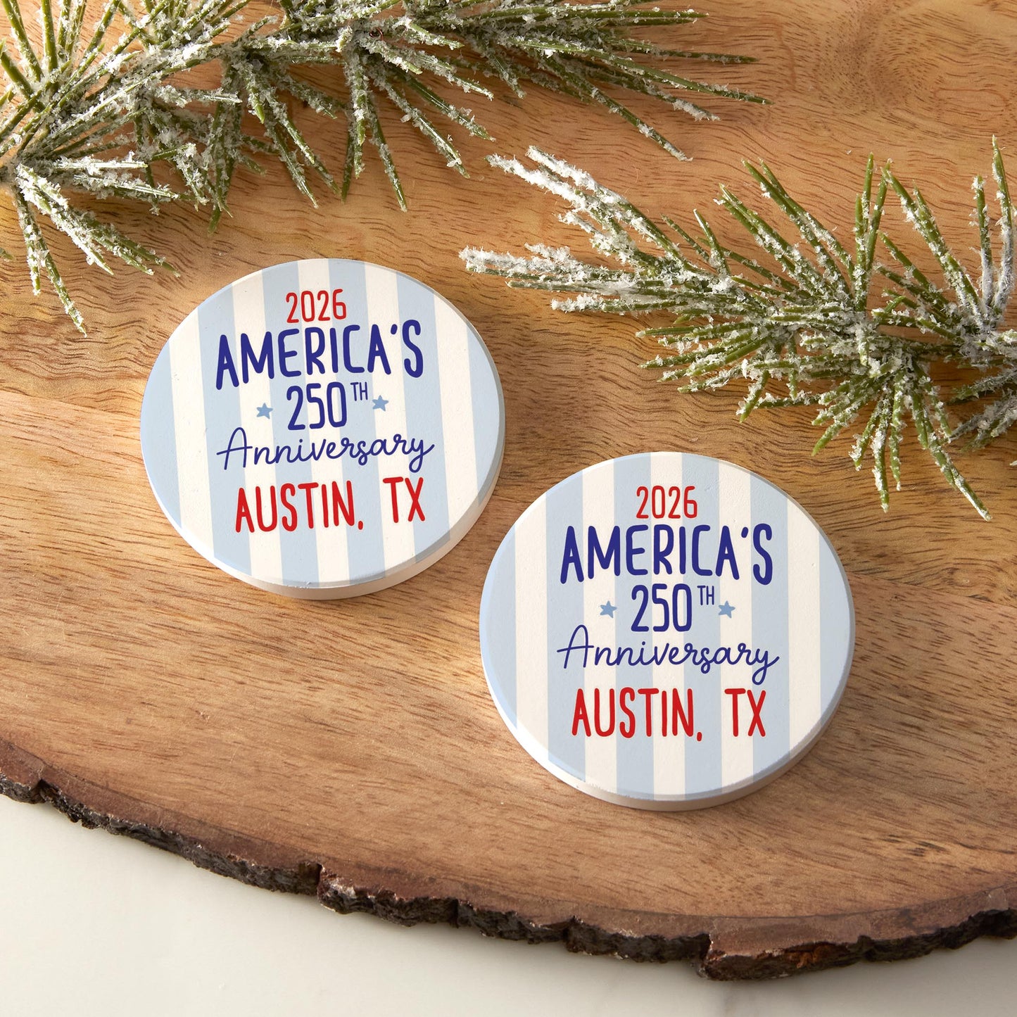 Car Coaster 2-Pack Love Local-Love+Local 4th of July 250th Anniversary -3