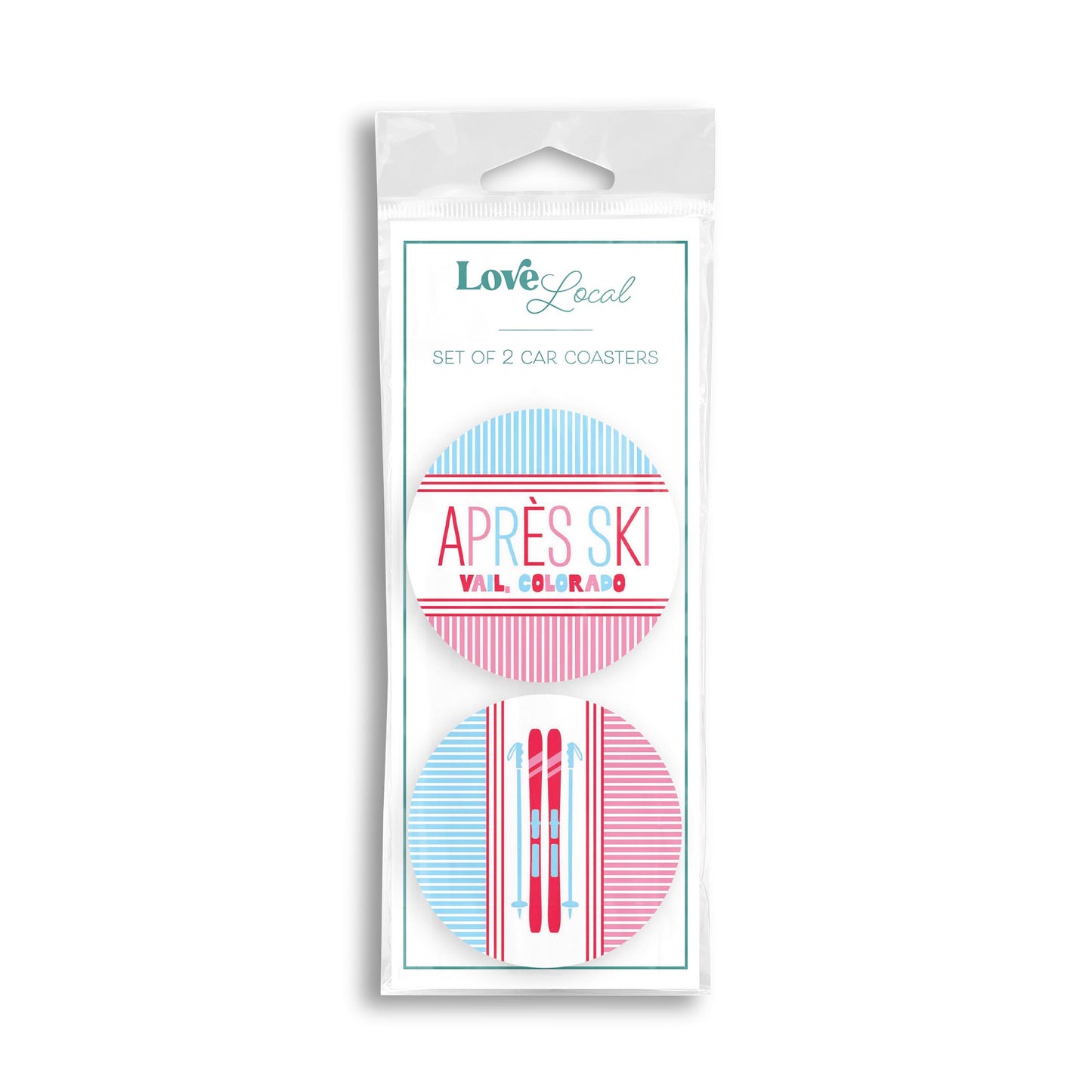 Car Coaster 2-Pack Love Local-Love+Local Après Ski -0