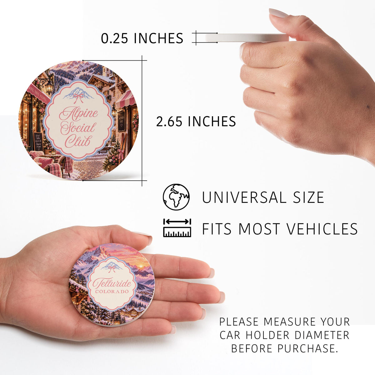 Car Coaster 2-Pack Love Local-Chalet Girl | Custom -2