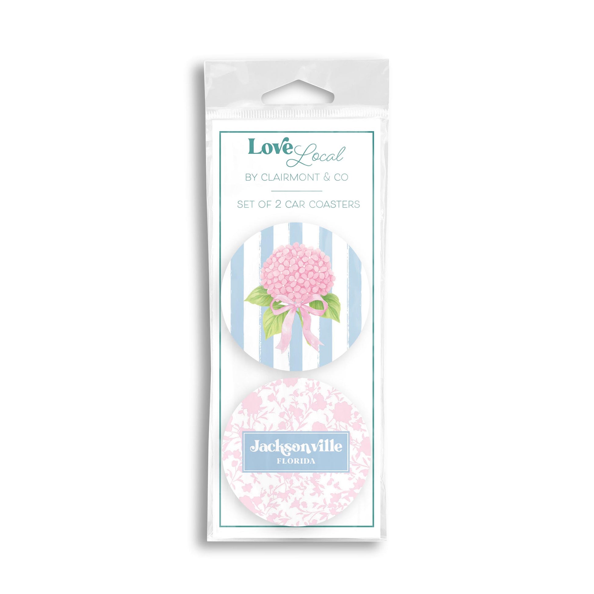 Car Coaster 2-Pack Love Local-Love+Local Hydrangea Cottage -0