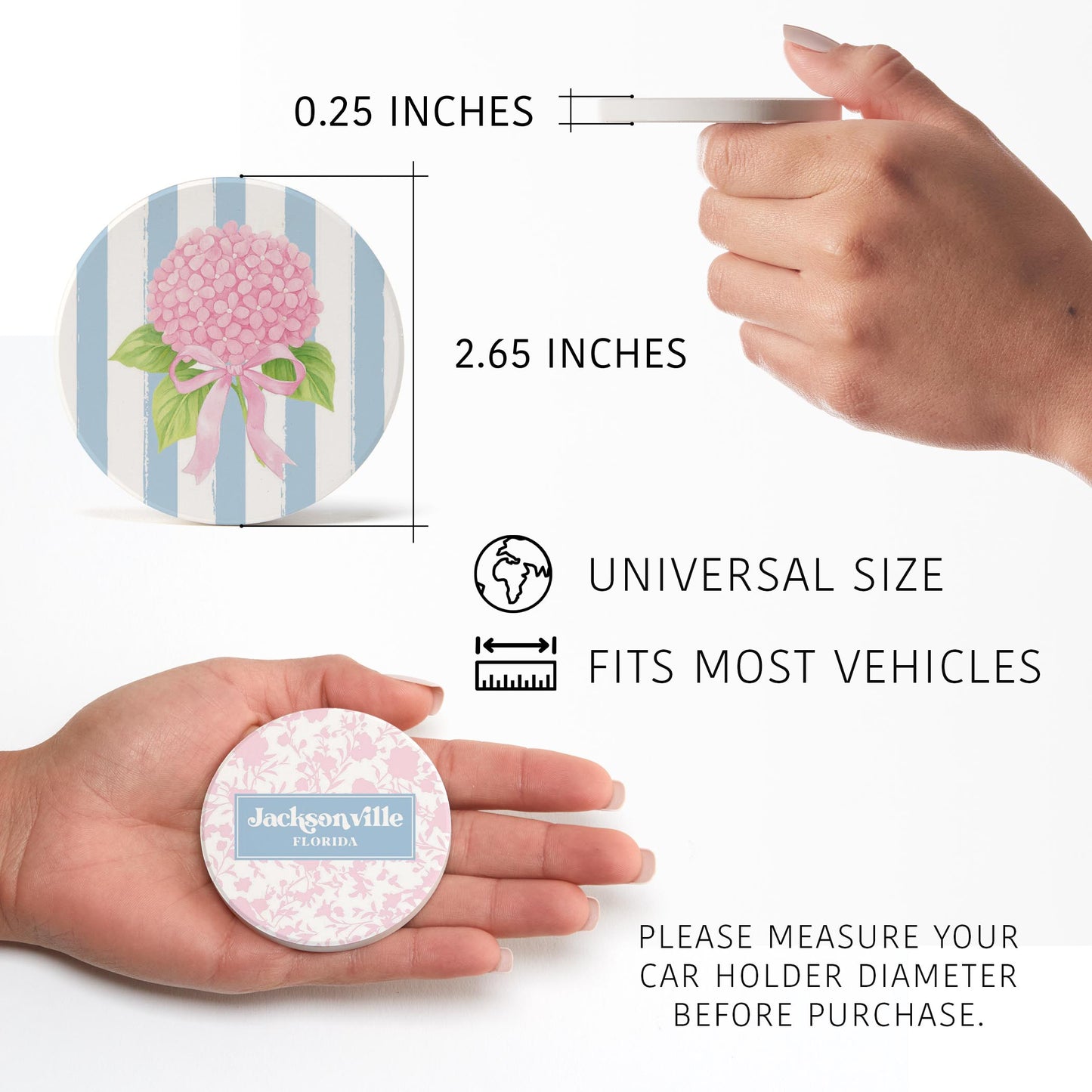 Car Coaster 2-Pack Love Local-Love+Local Hydrangea Cottage -2