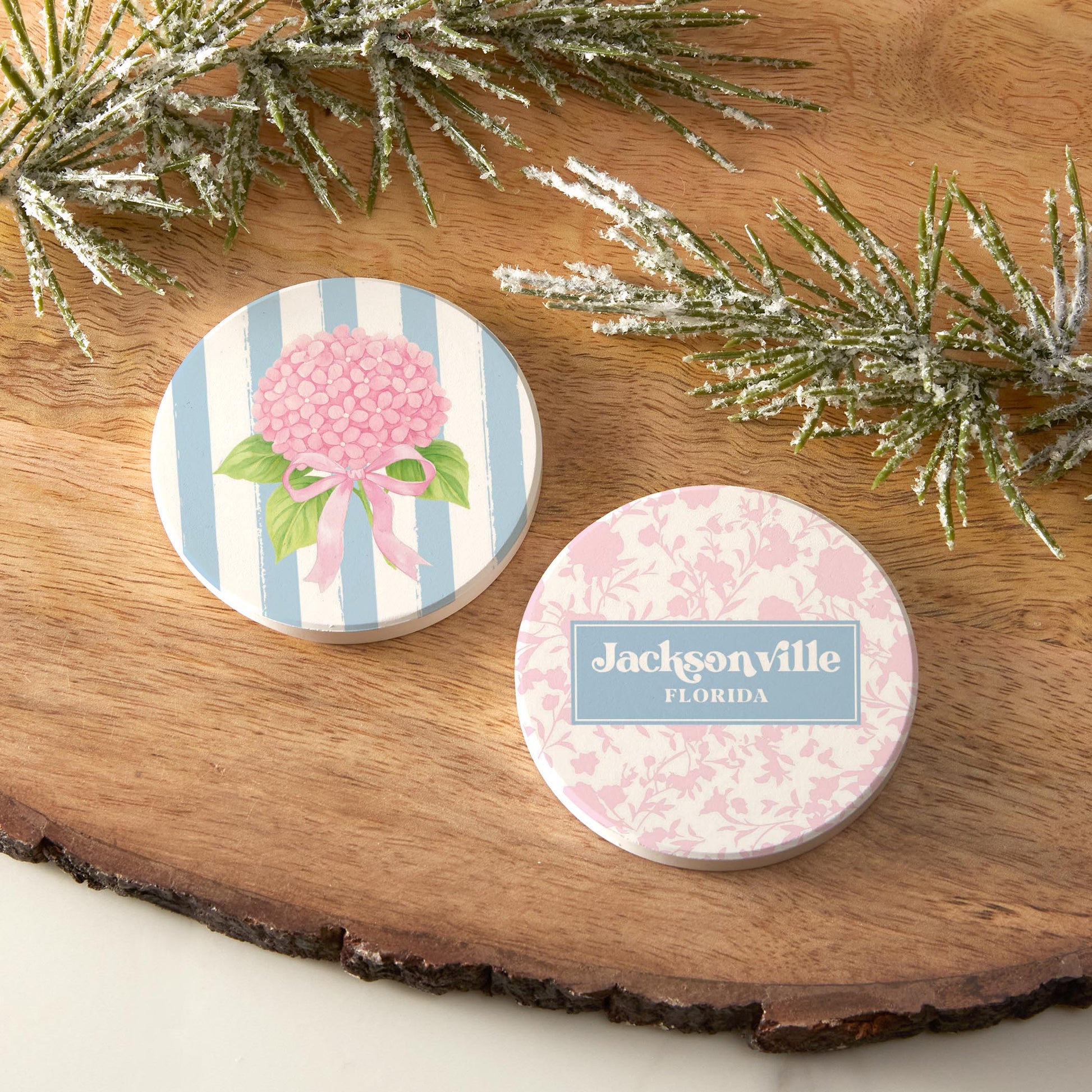 Car Coaster 2-Pack Love Local-Love+Local Hydrangea Cottage -3