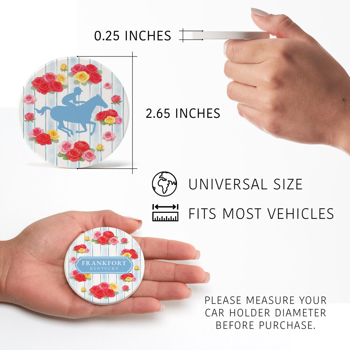 Car Coaster 2-Pack Love Local-Derby | City & State | Hometown -2