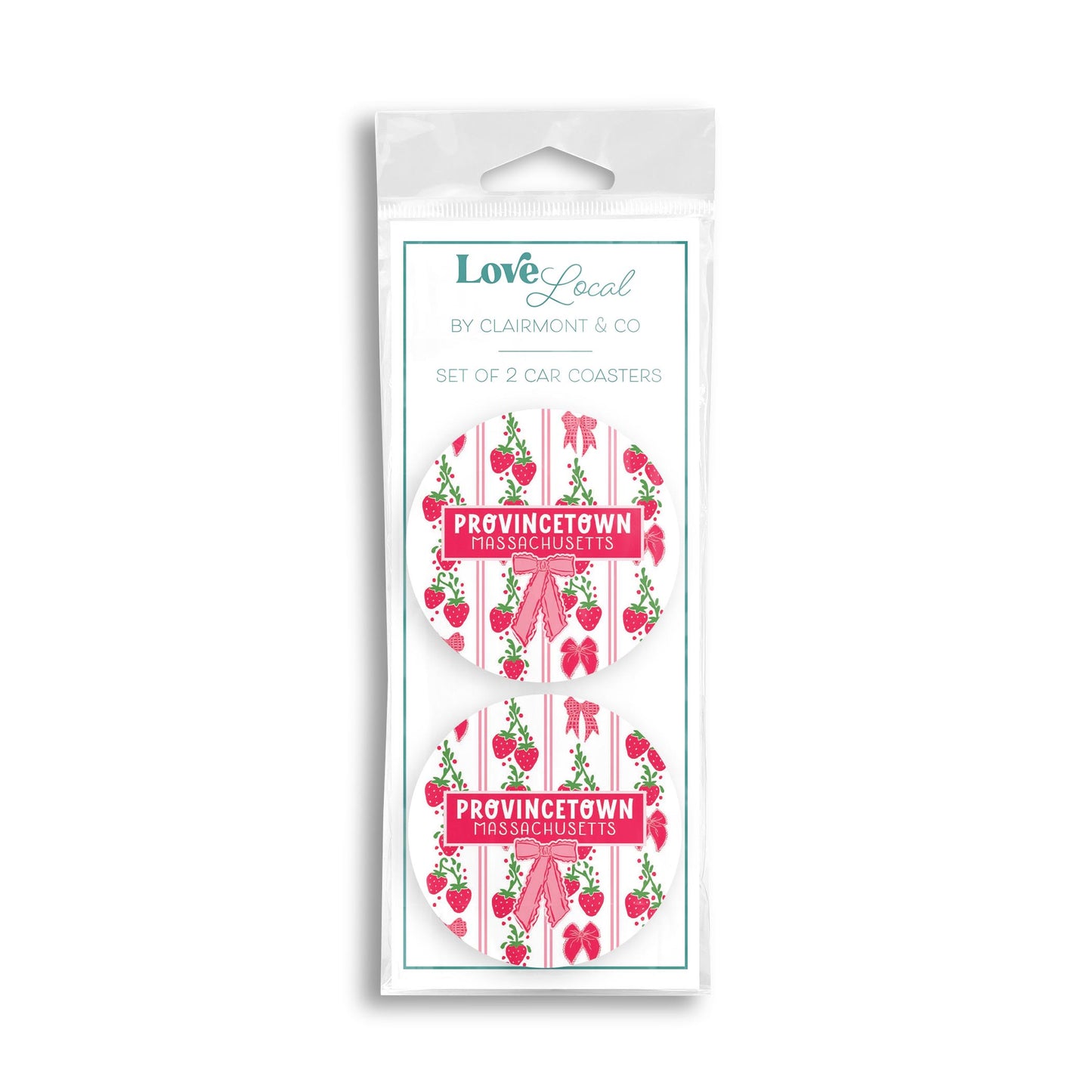 Car Coaster 2-Pack Love Local-Love+Local Strawberry Parlor -0