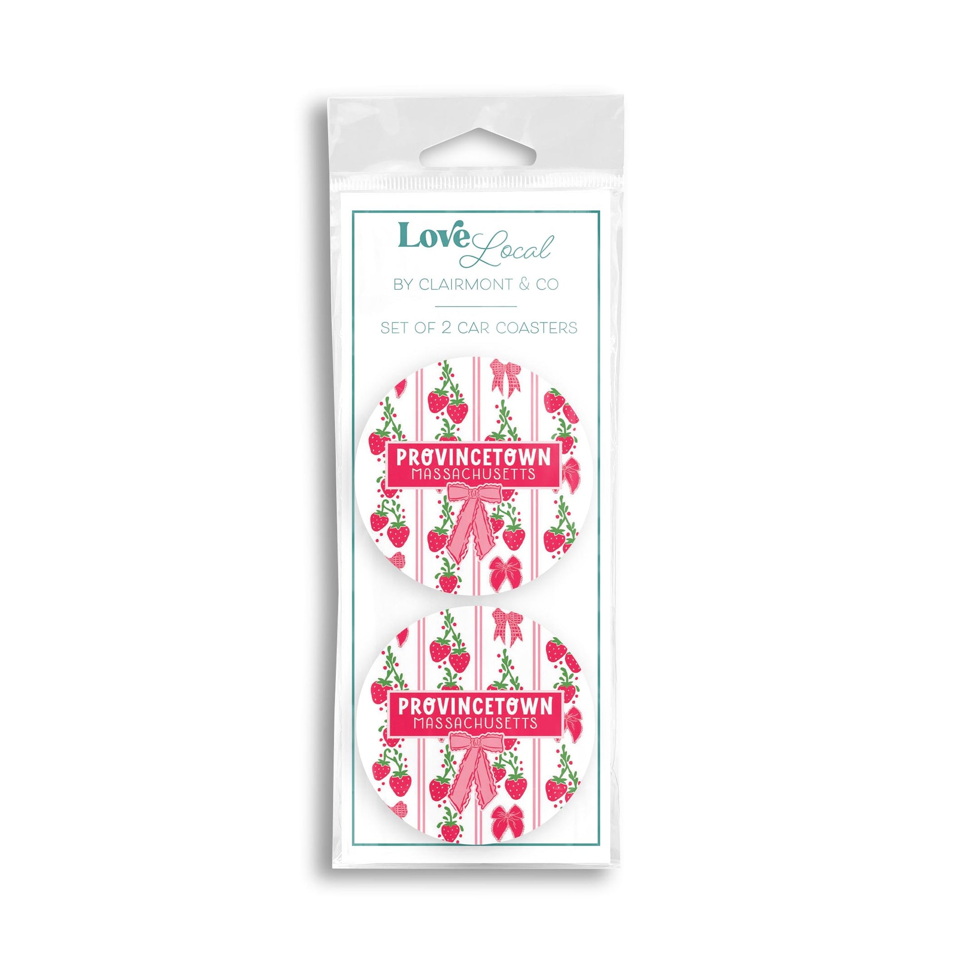 Car Coaster 2-Pack Love Local-Love+Local Strawberry Parlor -0