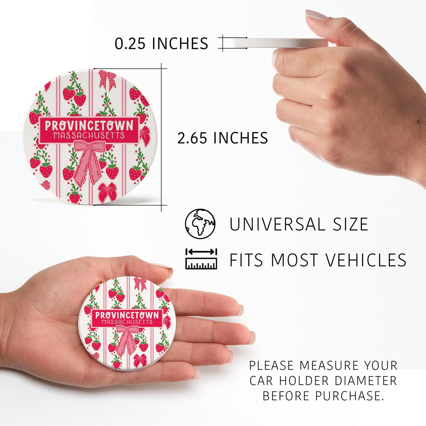 Car Coaster 2-Pack Love Local-Love+Local Strawberry Parlor -2