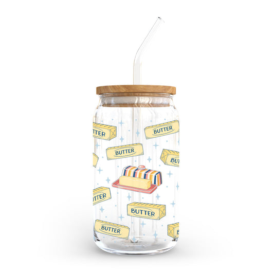 16oz Cold Brew Glass-Butter Pattern -0