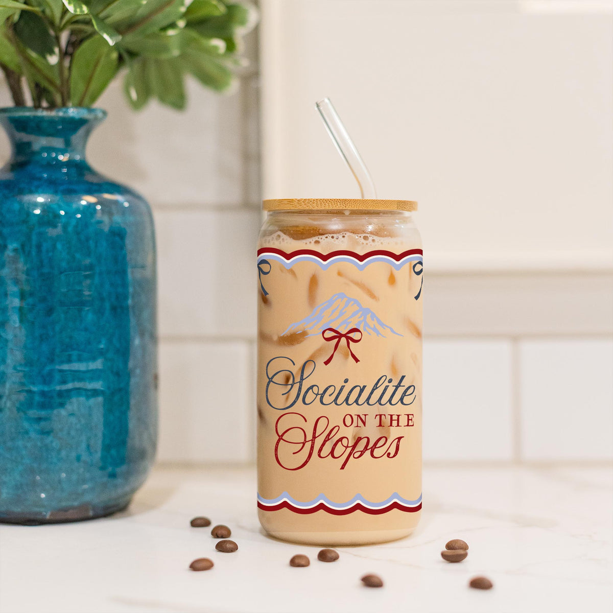 16oz Cold Brew Glass-Chalet Girl -3