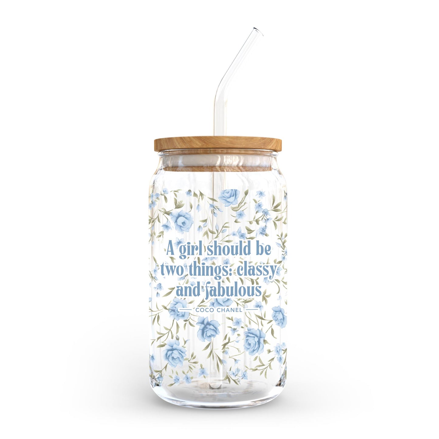 16oz Cold Brew Glass-Chinoiserie Chic Classy & Fabulous