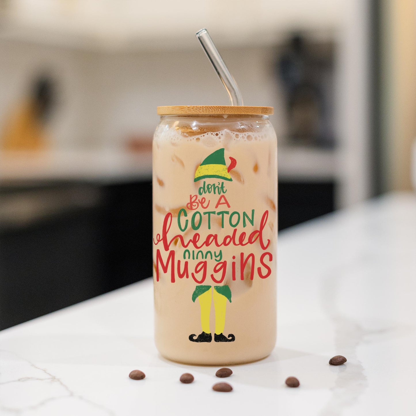 16oz Cold Brew Glass-Cotton Headed Ninny Muggins