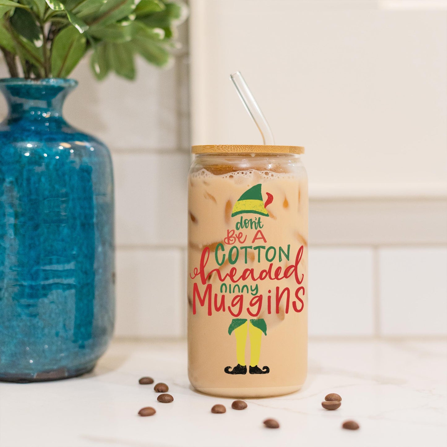 16oz Cold Brew Glass-Cotton Headed Ninny Muggins