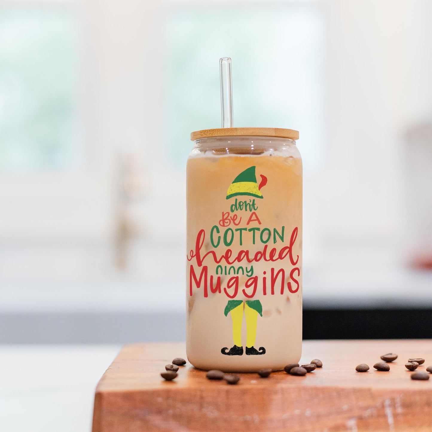 16oz Cold Brew Glass-Cotton Headed Ninny Muggins