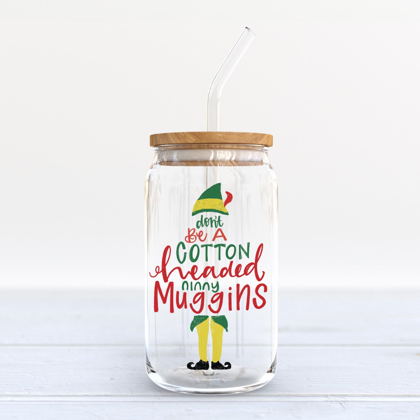 16oz Cold Brew Glass-Cotton Headed Ninny Muggins