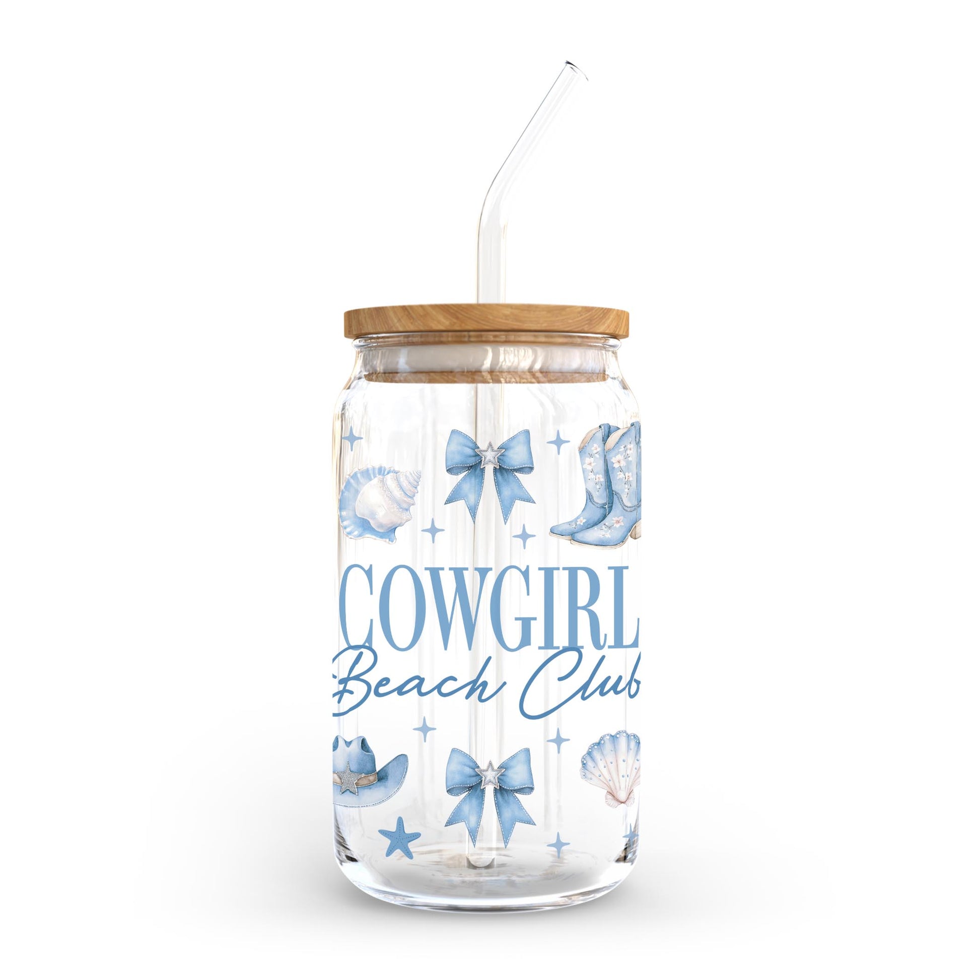 16oz Cold Brew Glass-Coastal Cowgirl -0