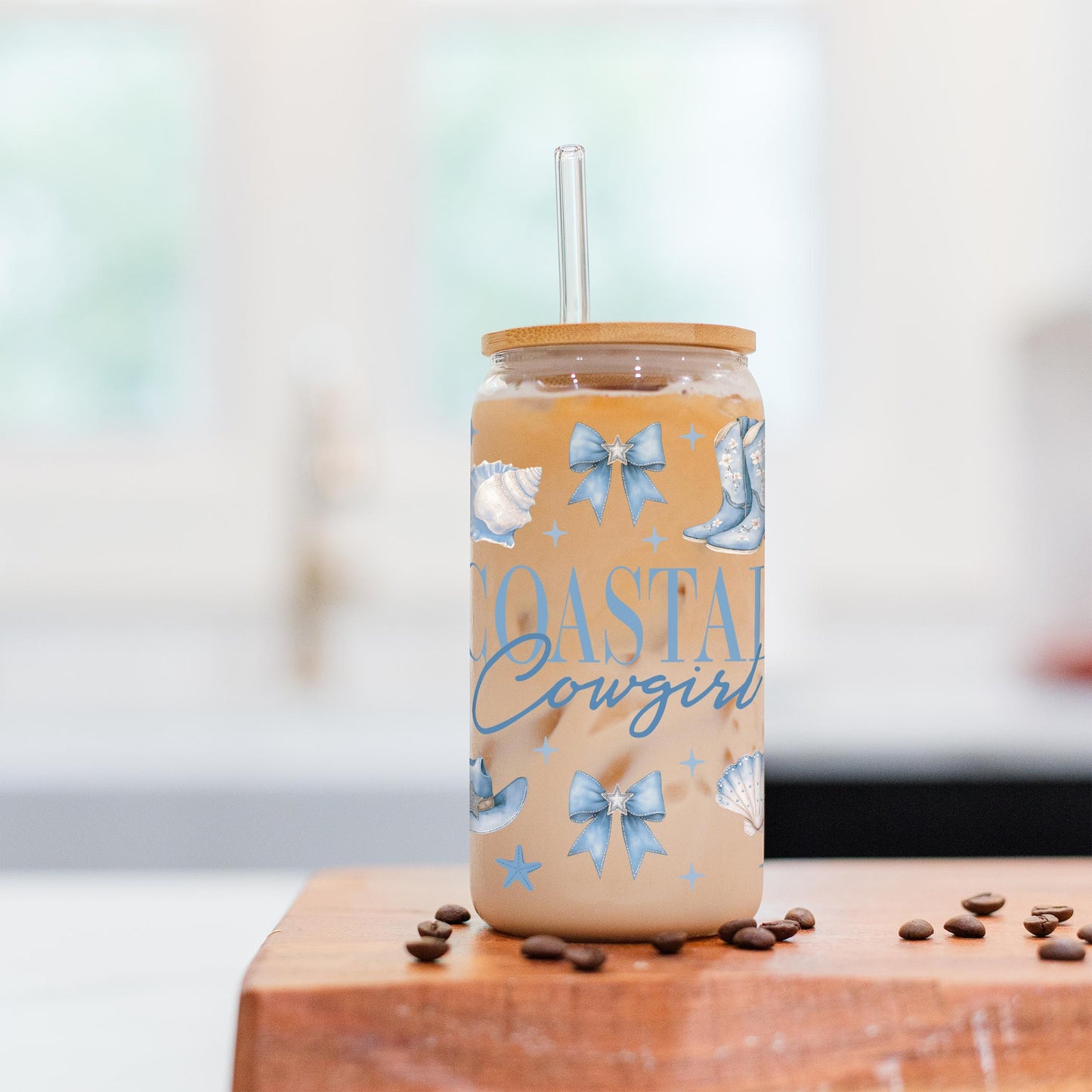 16oz Cold Brew Glass-Coastal Cowgirl 2 -5