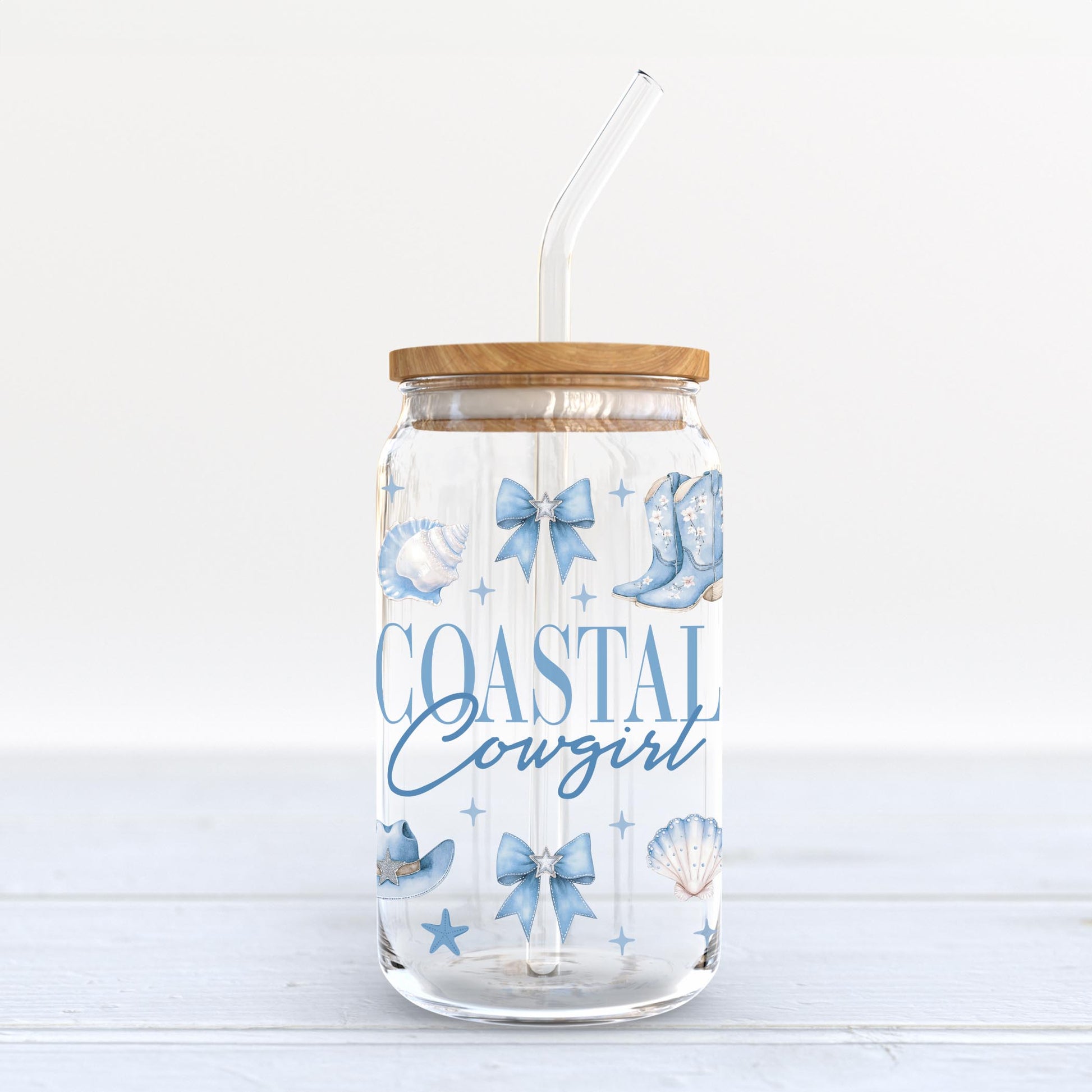 16oz Cold Brew Glass-Coastal Cowgirl 2 -6