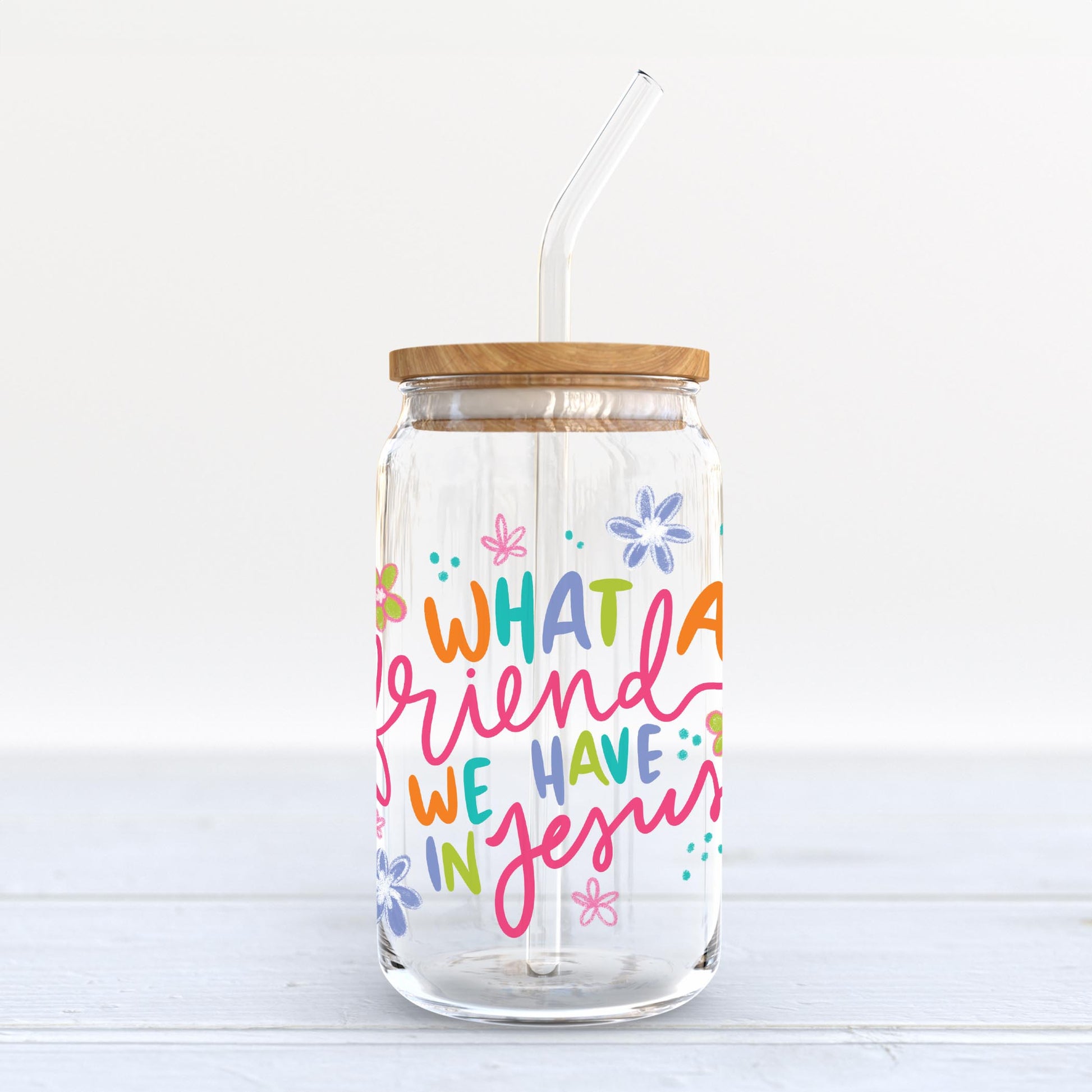 16oz Cold Brew Glass-What A Friend We Have In Jesus -6