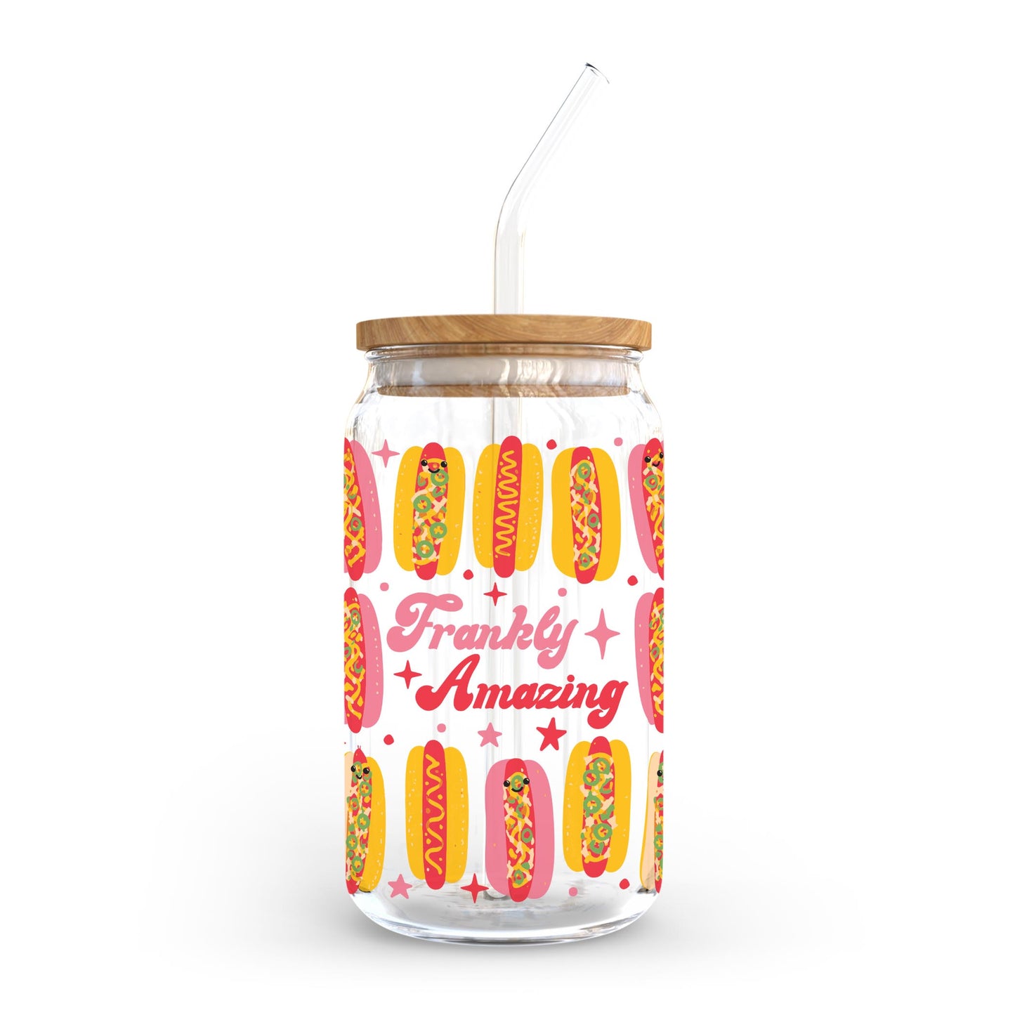16oz Cold Brew Glass-Hot Dogs Frankly Amazing -0