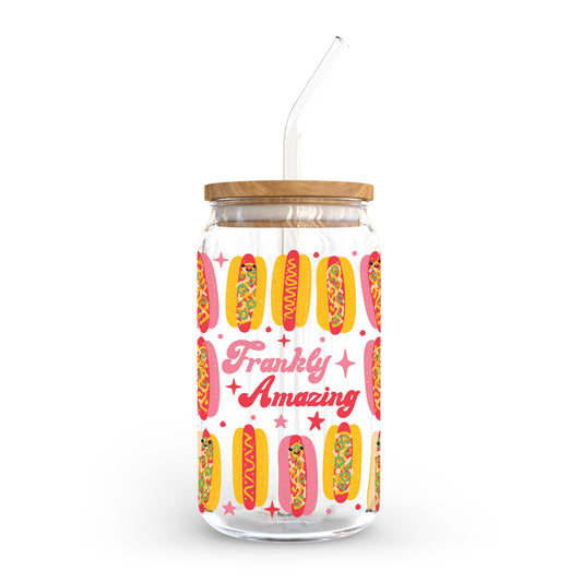 16oz Cold Brew Glass-Hot Dogs Frankly Amazing -0