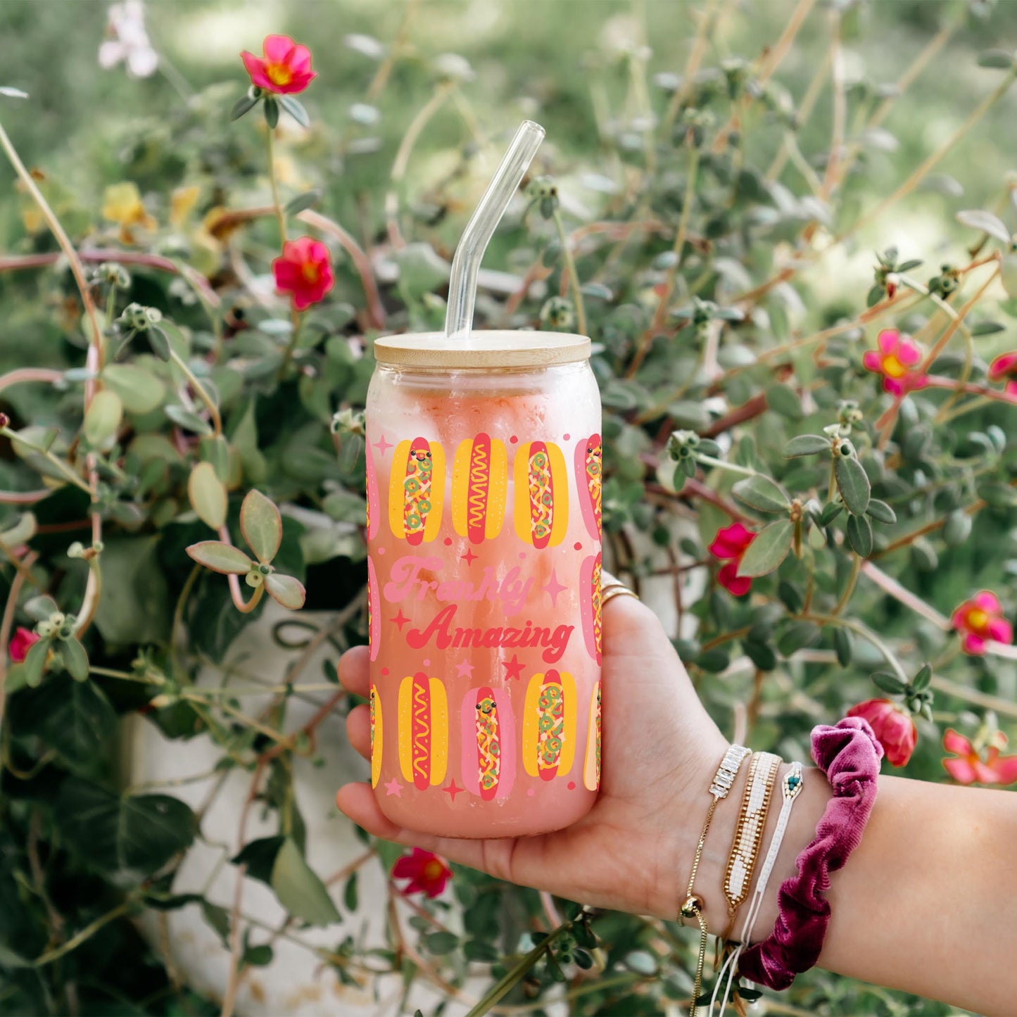 16oz Cold Brew Glass-Hot Dogs Frankly Amazing -4