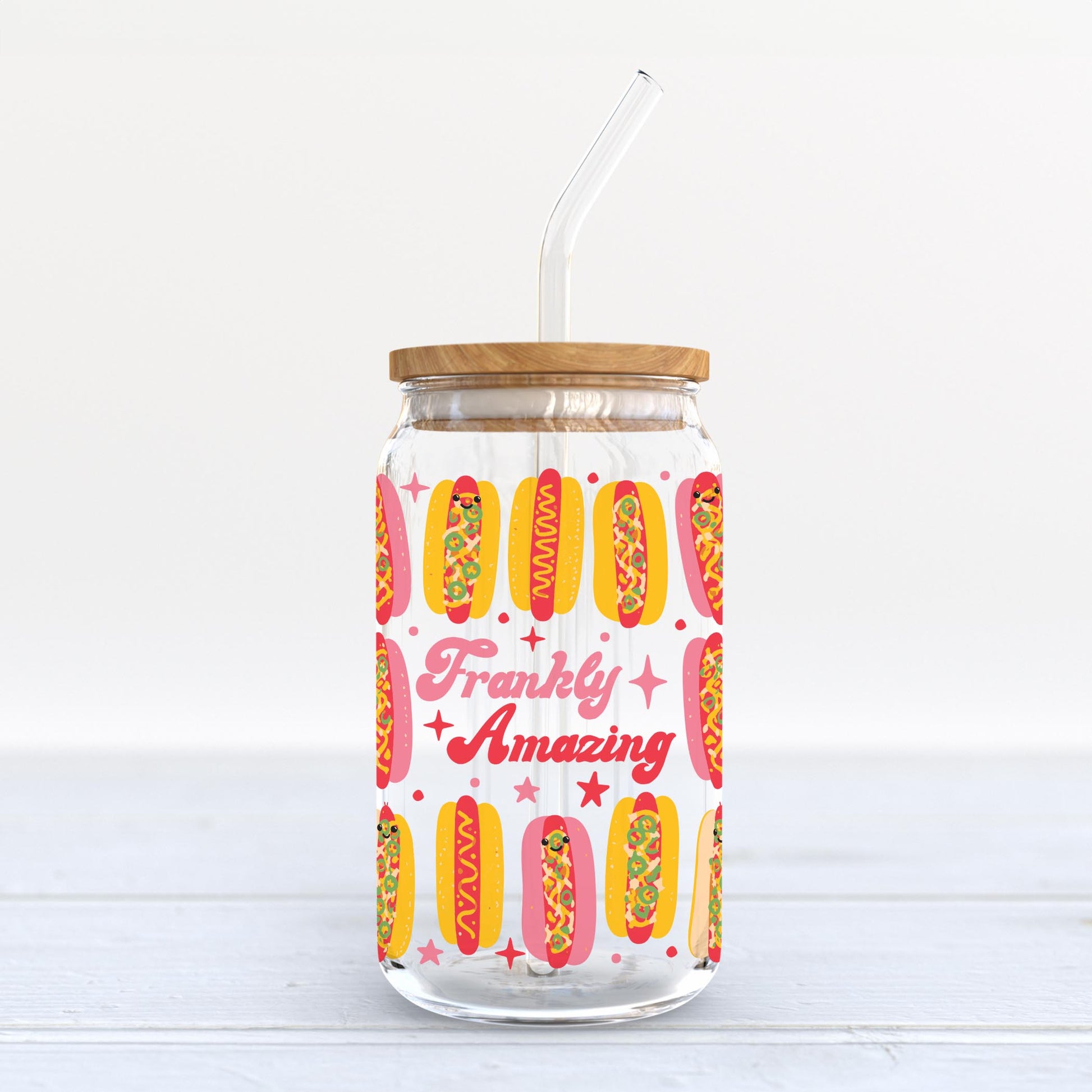 16oz Cold Brew Glass-Hot Dogs Frankly Amazing -6