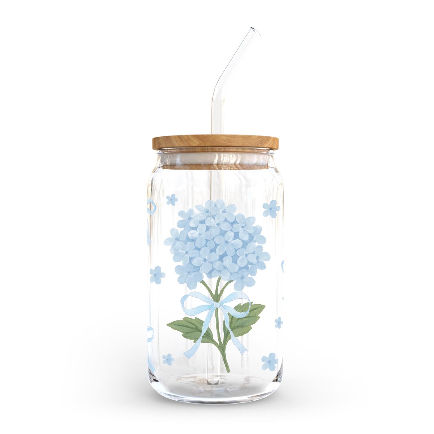 16oz Cold Brew Glass-Hydrangea Cottage -0