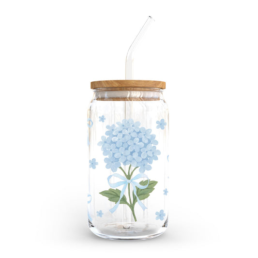 16oz Cold Brew Glass-Hydrangea Cottage -0