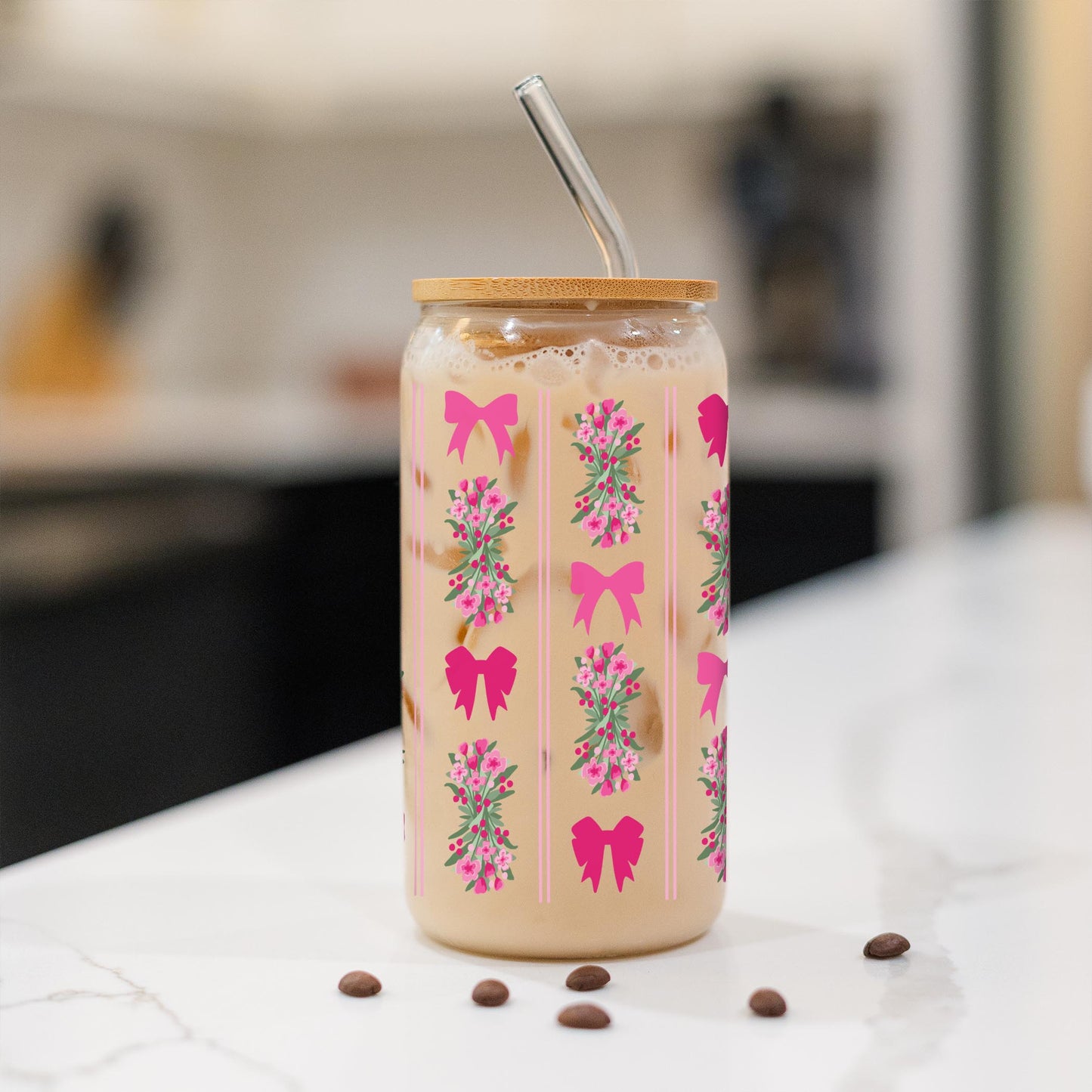 16oz Cold Brew Glass-Bonita Bows -1