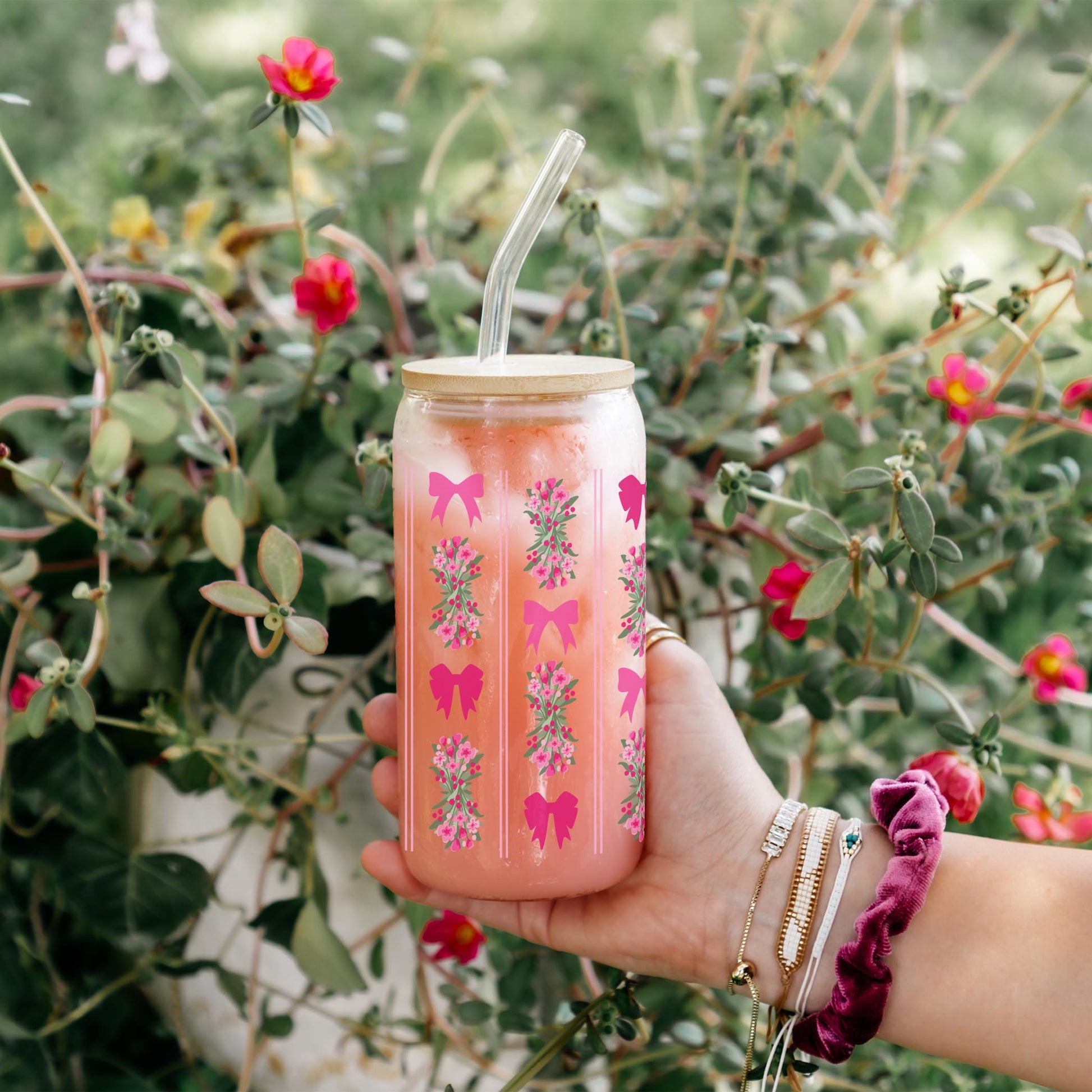 16oz Cold Brew Glass-Bonita Bows -4