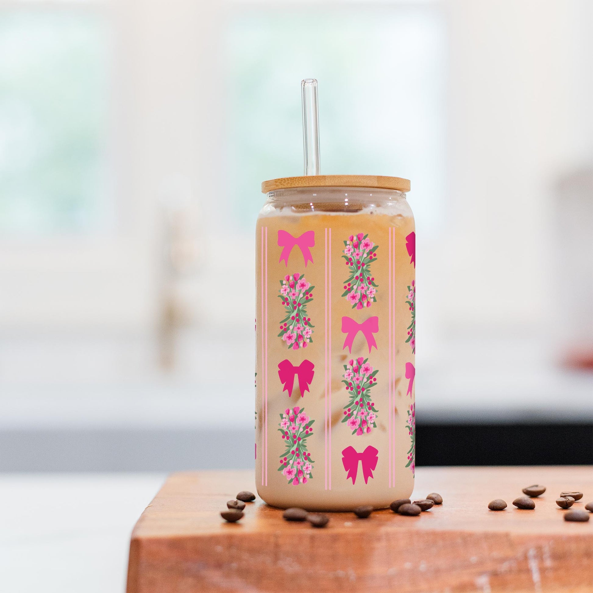 16oz Cold Brew Glass-Bonita Bows -5