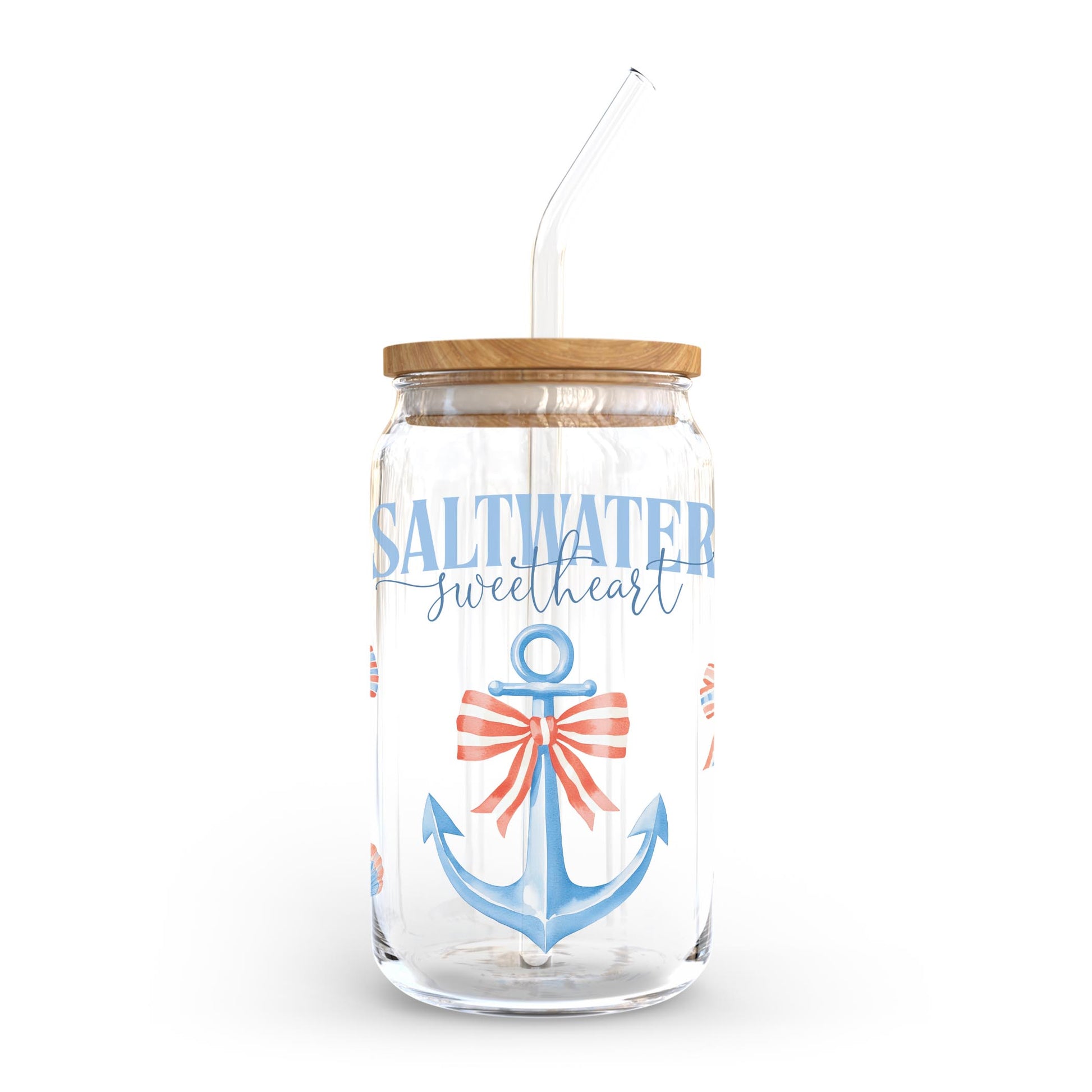 16oz Cold Brew Glass-New England Tides Saltwater Sweetheart -0