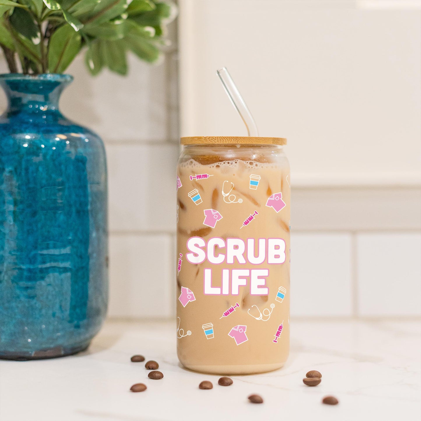 16oz Cold Brew Glass-Scrub Life