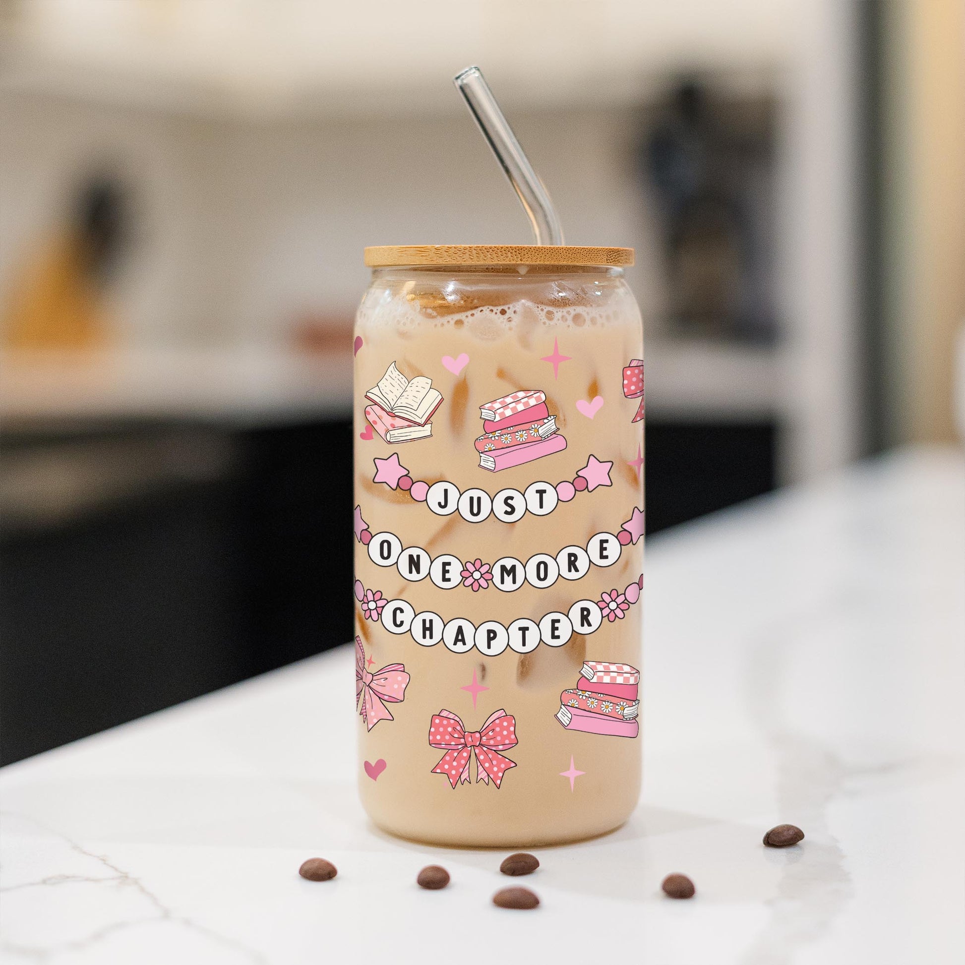 16oz Cold Brew Glass-Just One More Chapter -1