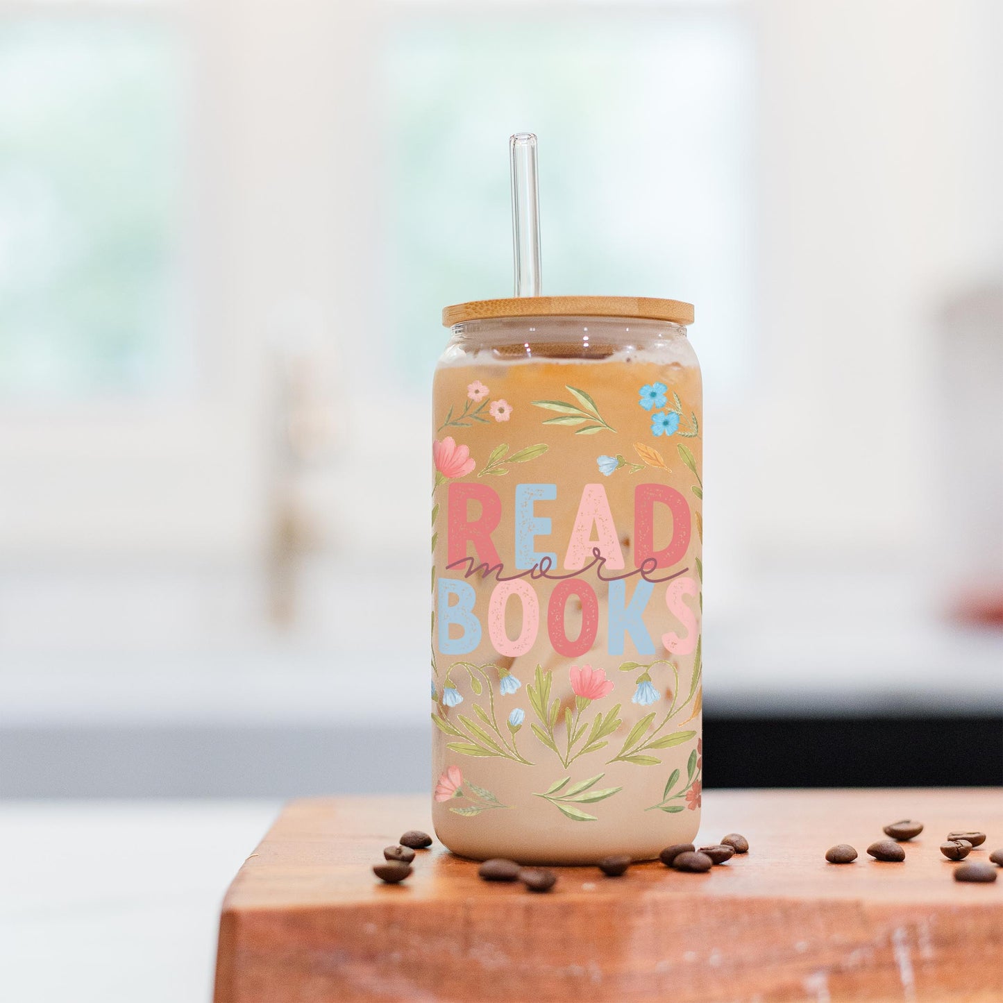 16oz Cold Brew Glass-Pretty Little Chapters Read More Books -5