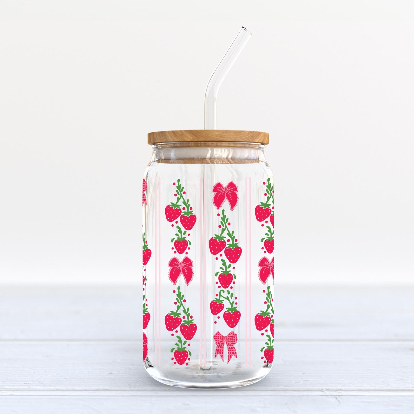 16oz Cold Brew Glass-Strawberry Parlor -6