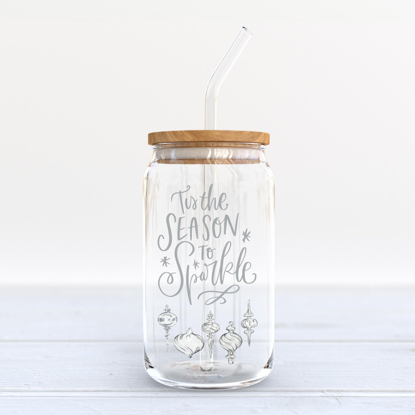 16oz Cold Brew Glass-Holiday Tidings Season To Sparkle -6