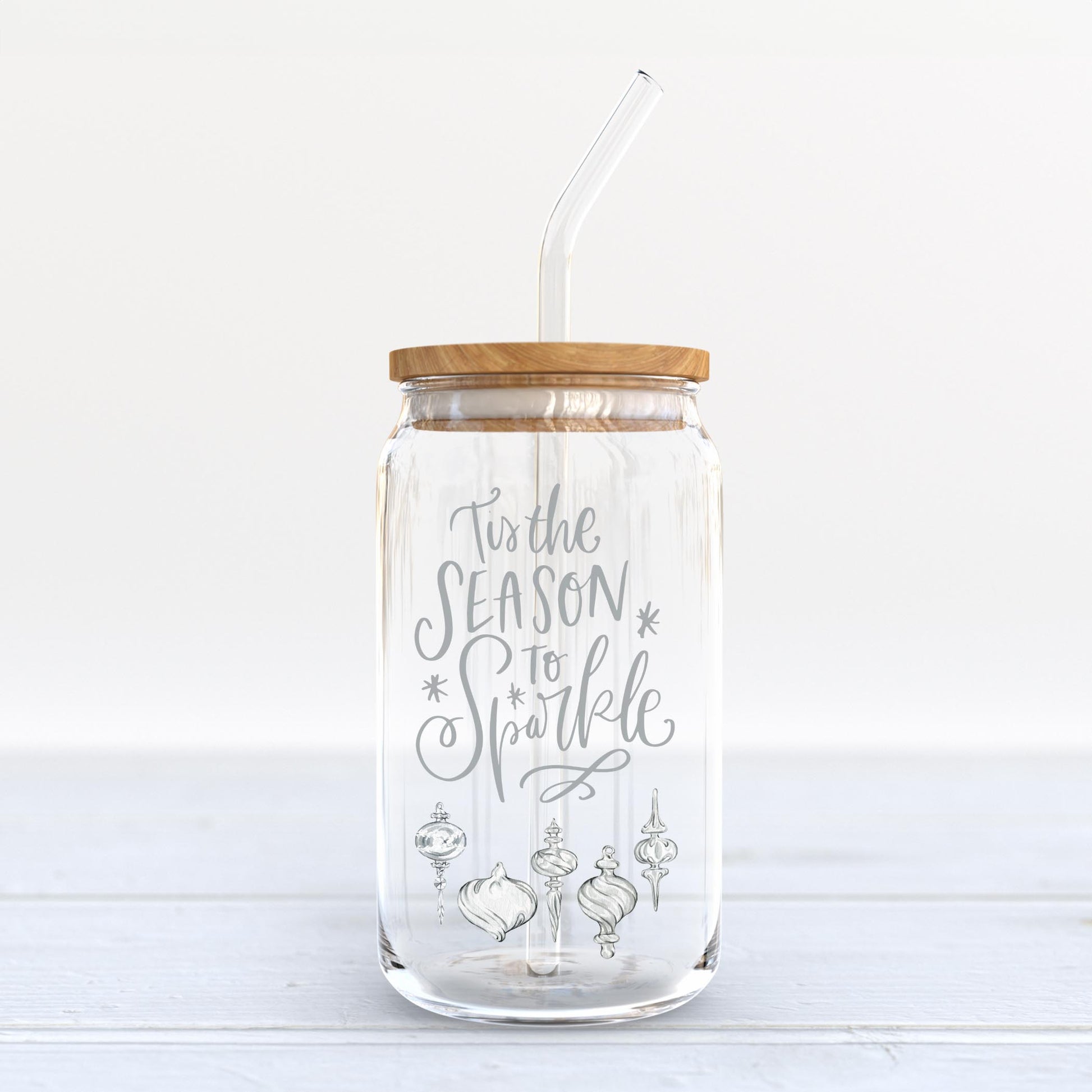 16oz Cold Brew Glass-Holiday Tidings Season To Sparkle -6