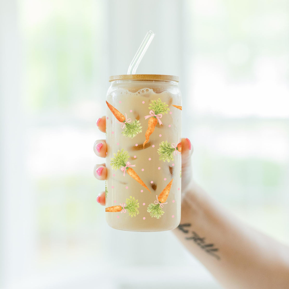 16oz Cold Brew Glass-Cottage Easter -7