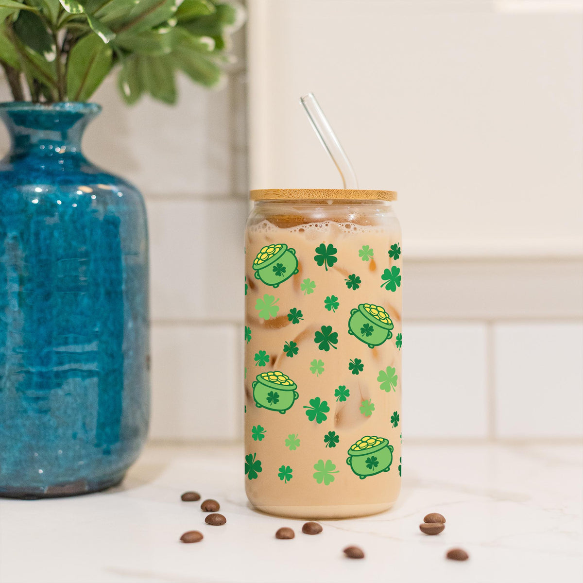 16oz Cold Brew Glass-St. Patty's Day -3